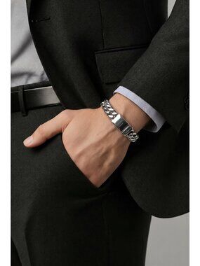 Esquire Mens Jewelry Cuban Link Bracelet-Ion-Plated Stainless Steel